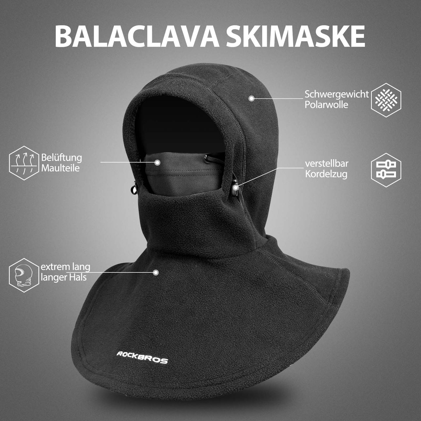 Winterbalaclava, warmer voor buitensporten, ROCKBROS