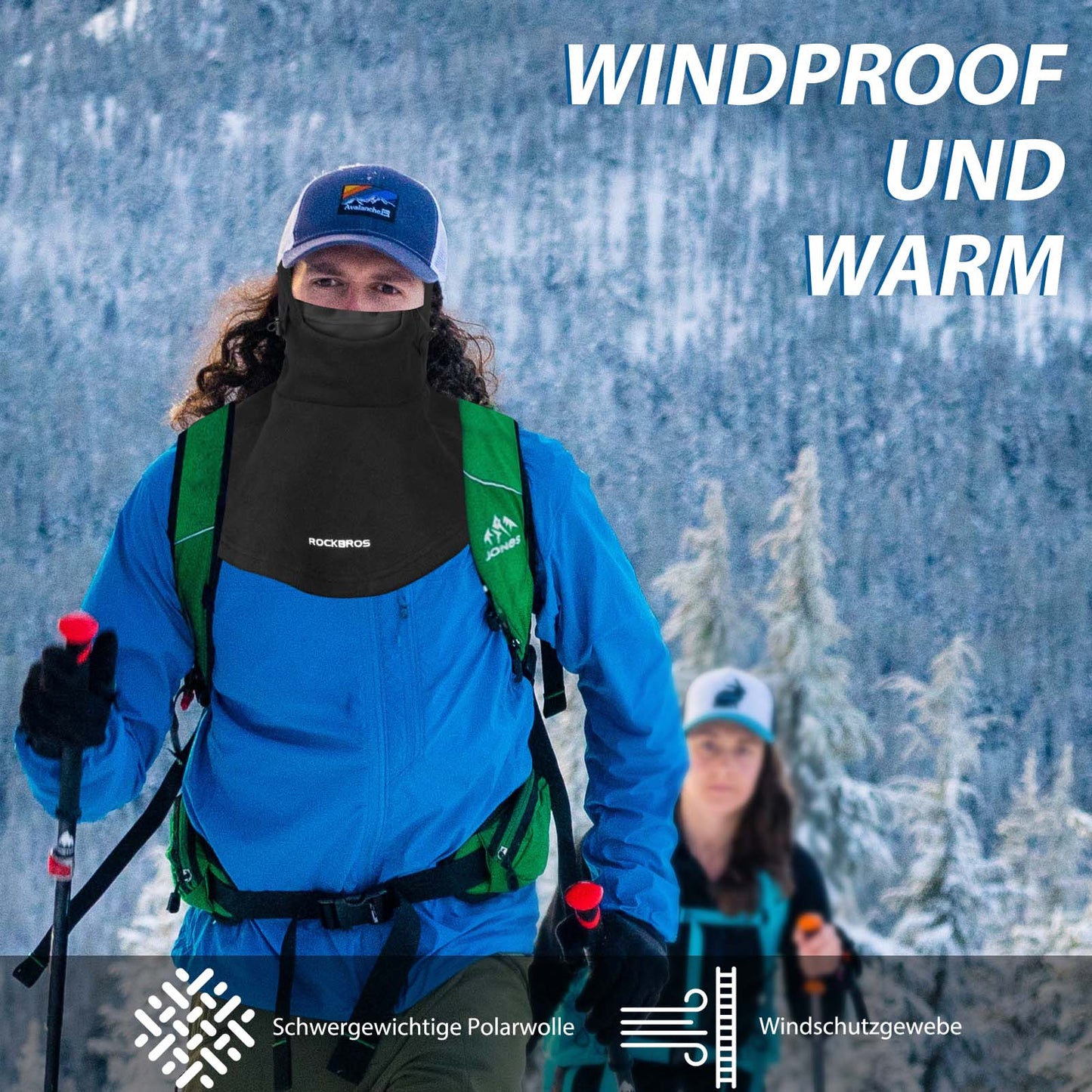 Winterbalaclava, warmer voor buitensporten, ROCKBROS