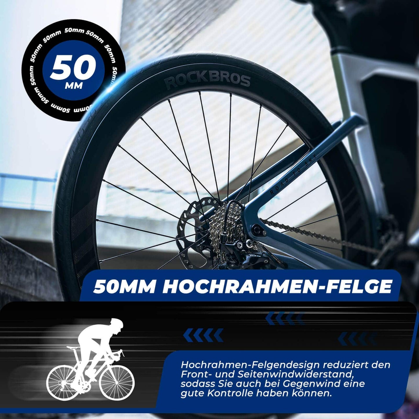 T700 Carbon Wielset 28" 50mm Schijfrem Steekas Wielset voor Racefietsen en SHIMANO 8-12 Speed ??24 Spaken 36T Stalen Lagers ROCKBROS