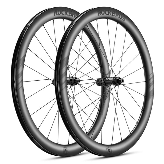 T700 Carbon Wielset 28" 50mm Schijfrem Steekas Wielset voor Racefietsen en SHIMANO 8-12 Speed ??24 Spaken 36T Stalen Lagers ROCKBROS