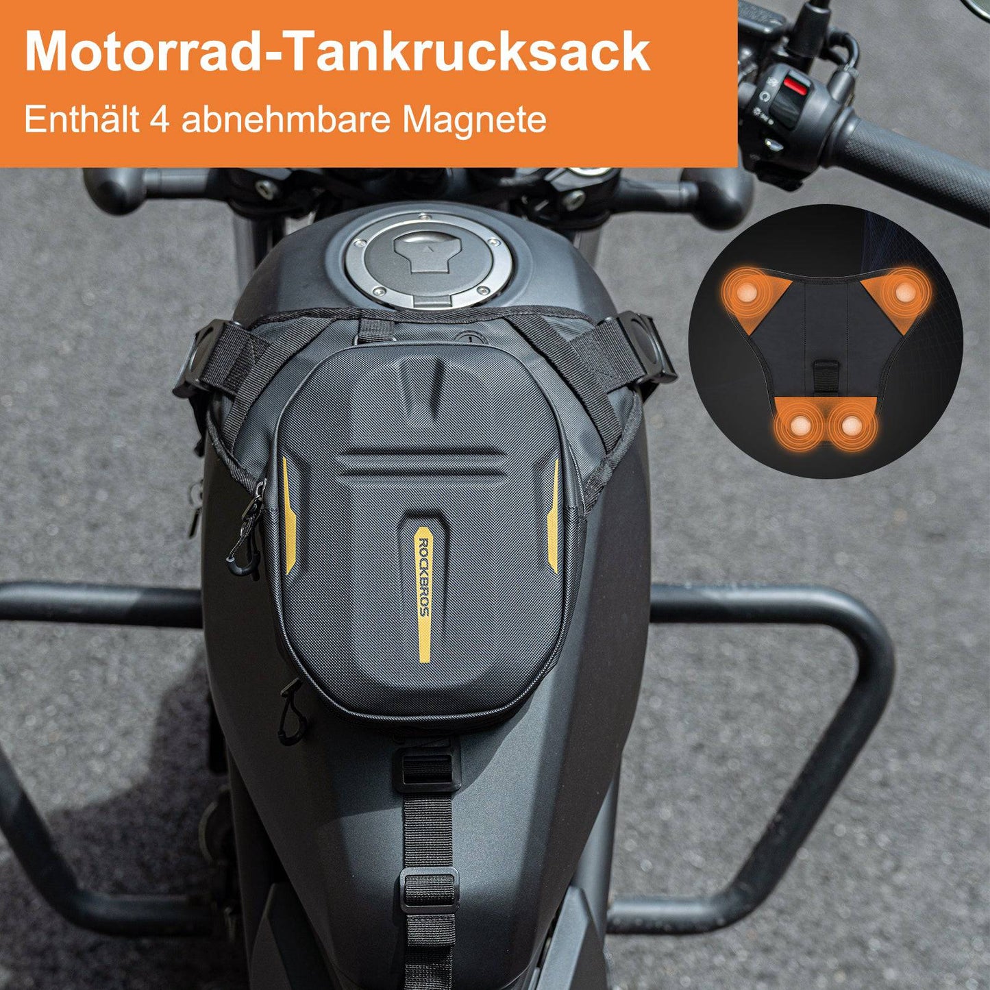 Tanktas met magnetische rugleuning, motorbeentas met schouderriem, ROCKBROS