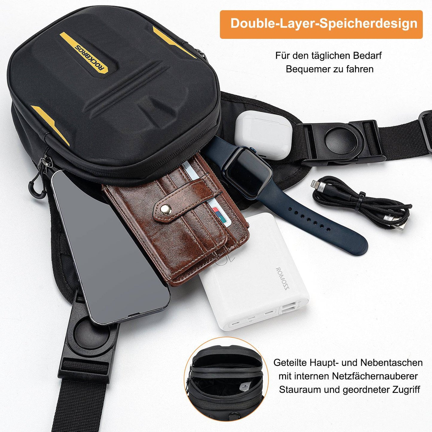 Tanktas met magnetische rugleuning, motorbeentas met schouderriem, ROCKBROS