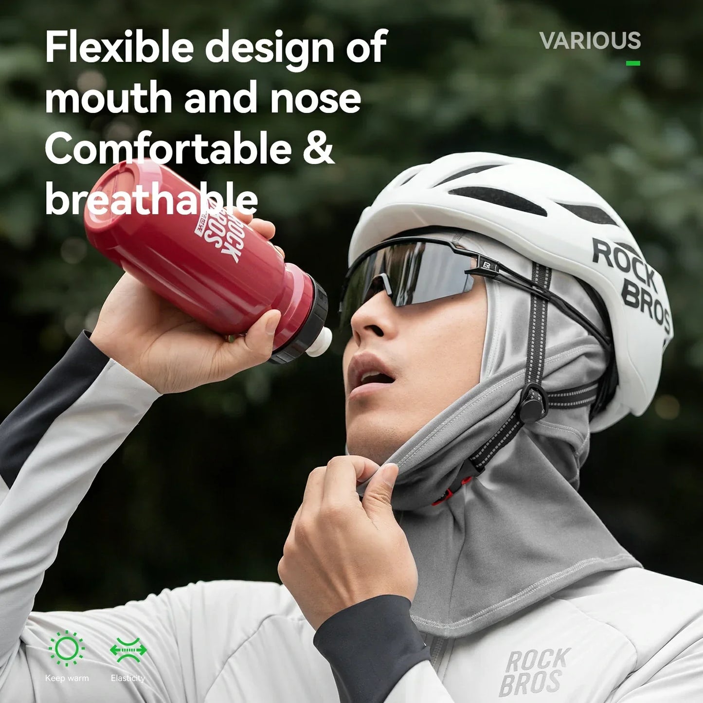 Thermogevoelige winterbalaclava van fleece van ROCKBROS