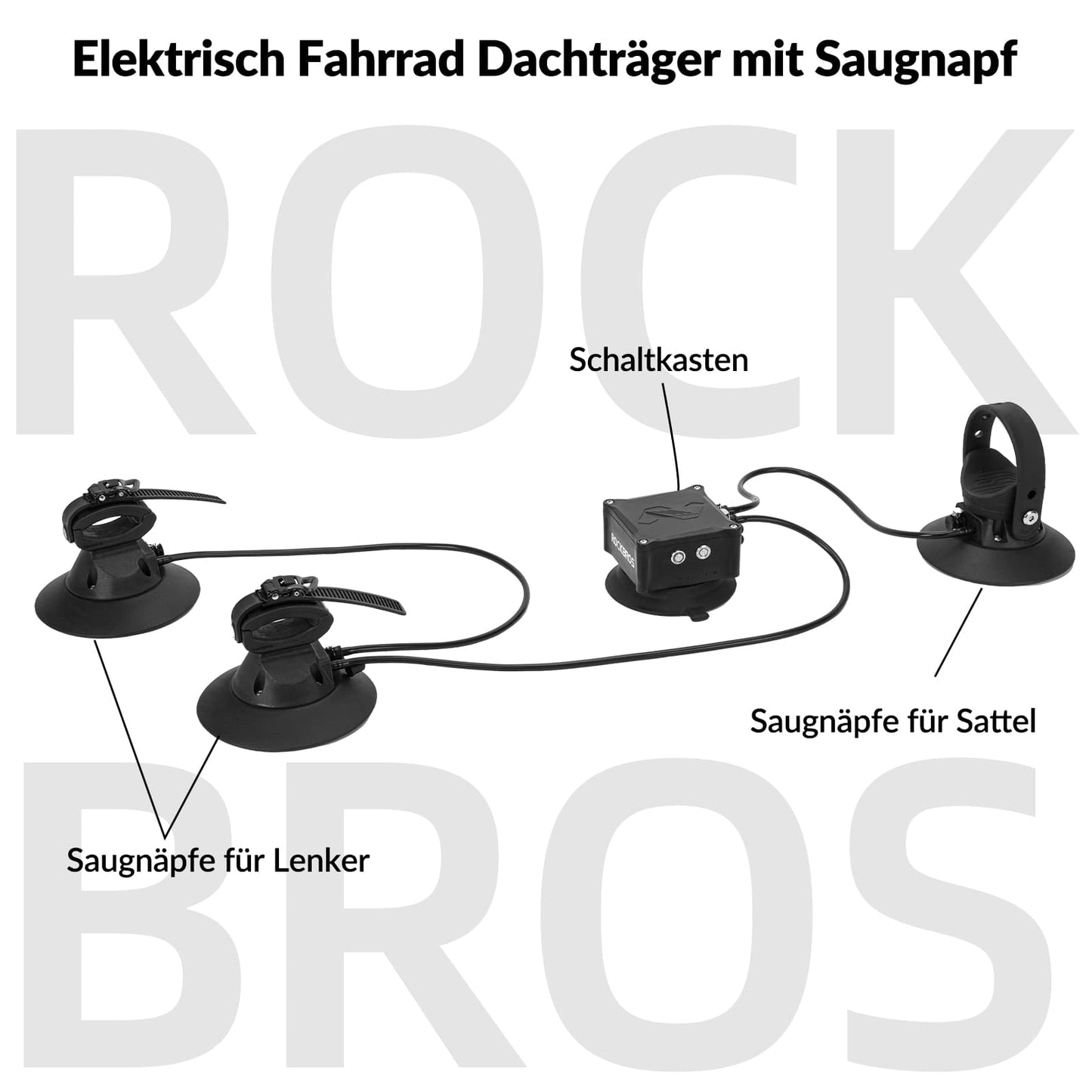 Draagbaar elektrisch fietsenrek, dakdrager met zuignap, ROCKBROS