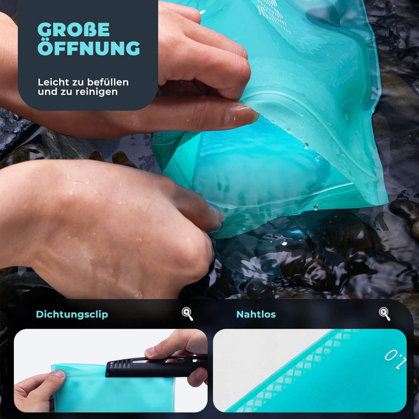 2L drinkzak met drinkslang, lichtgewicht TPU-waterzak, ROCKBROS