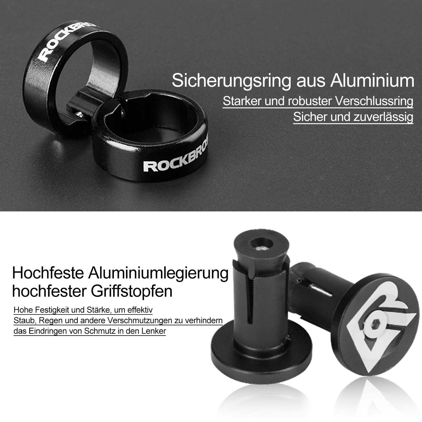 Ultralichte rubberen fietshandvatten met aluminium vergrendelingsmechanisme van ROCKBROS