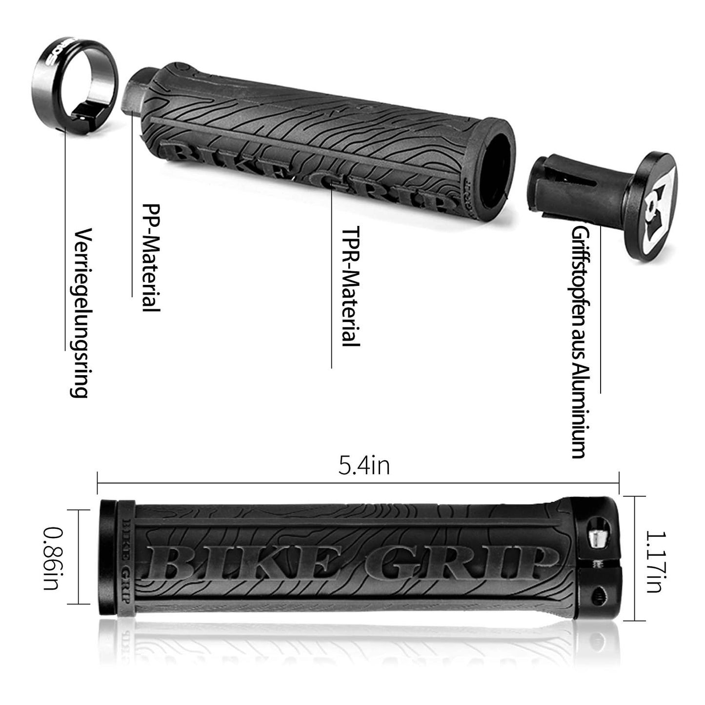 Ultralichte rubberen fietshandvatten met aluminium vergrendelingsmechanisme van ROCKBROS