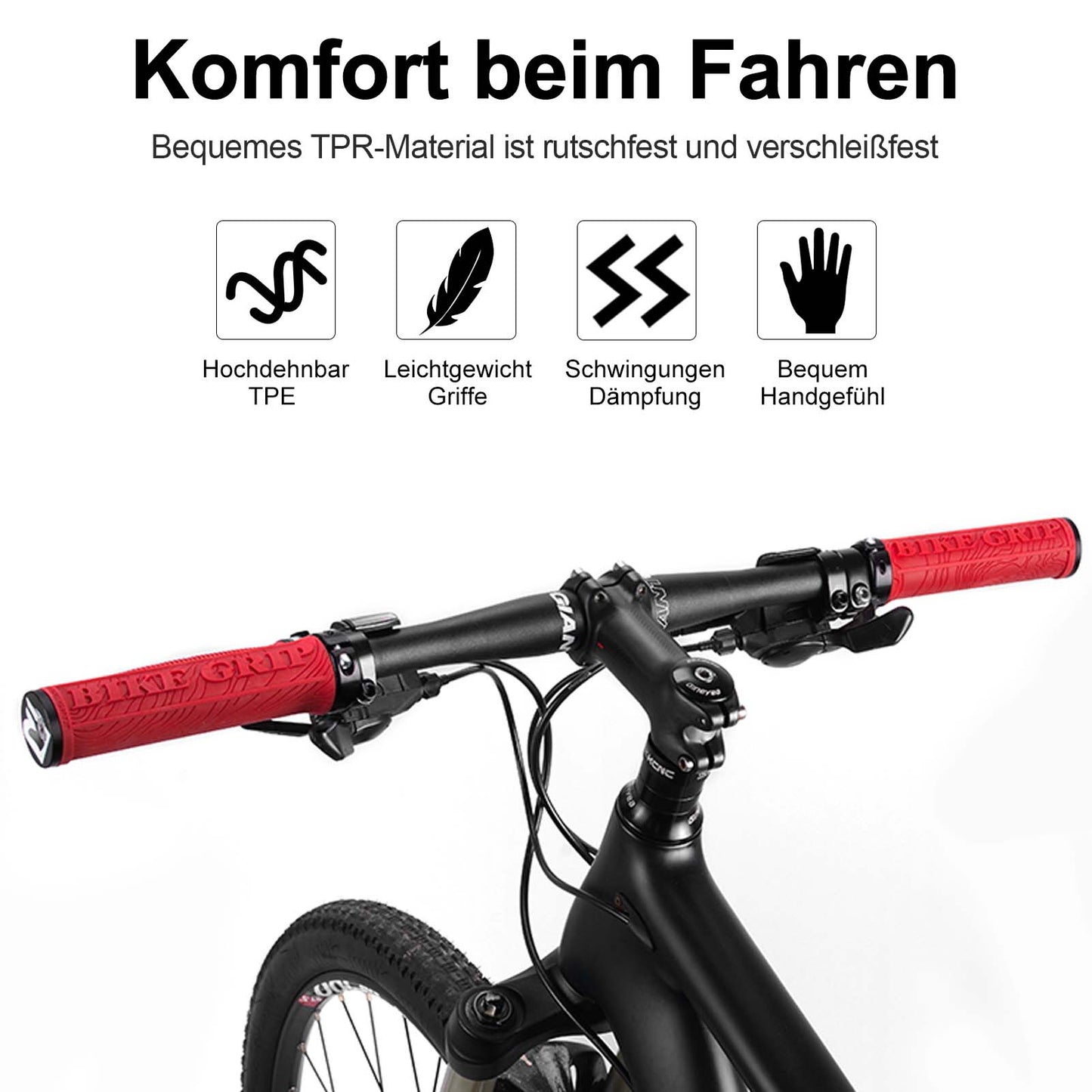 Ultralichte rubberen fietshandvatten met aluminium vergrendelingsmechanisme van ROCKBROS