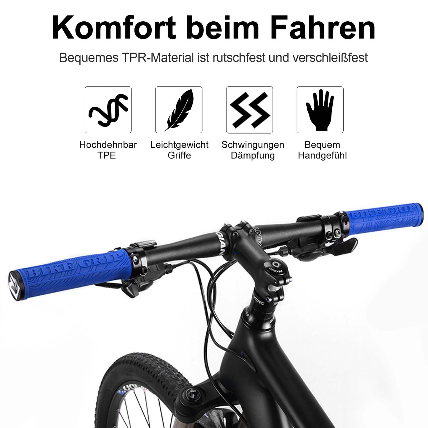 Ultralichte rubberen fietshandvatten met aluminium vergrendelingsmechanisme van ROCKBROS