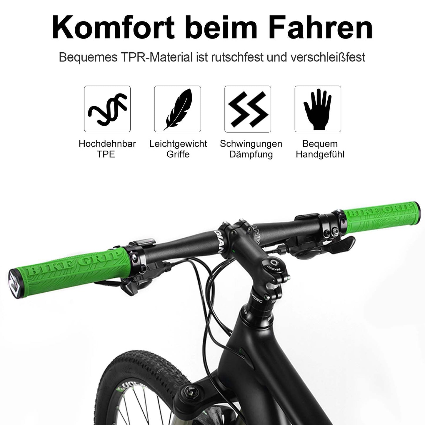 Ultralichte rubberen fietshandvatten met aluminium vergrendelingsmechanisme van ROCKBROS