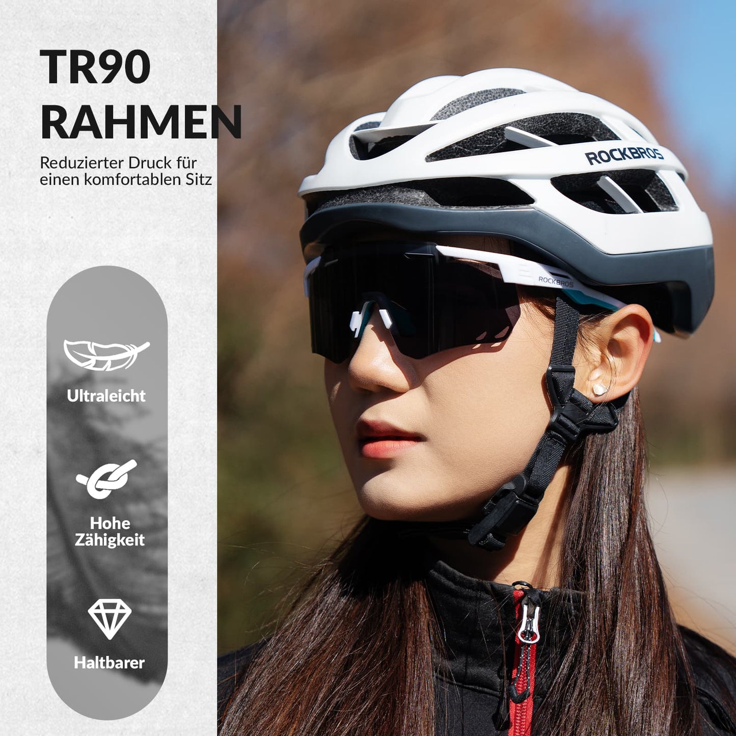 Ultralichte fietsbril, meekleurende zonnebril met UV400-bescherming, ROCKBROS
