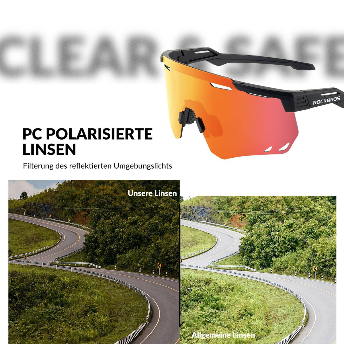 ROCKBROS Ultralichte en Zelftintende Fietsbril (UV400)