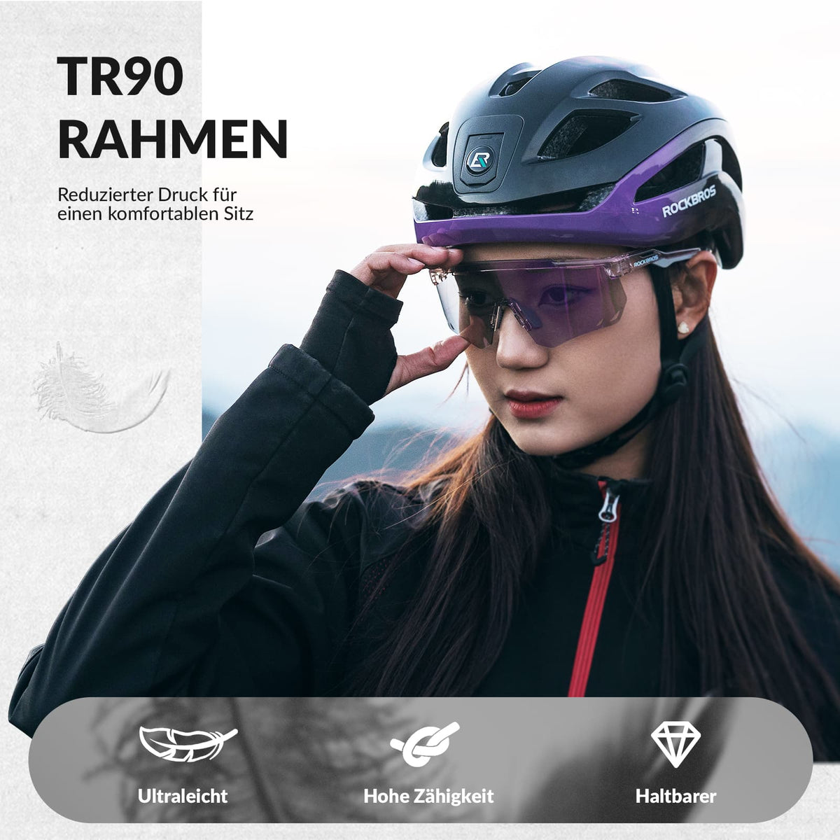 ROCKBROS Ultralichte en Zelftintende Fietsbril (UV400)