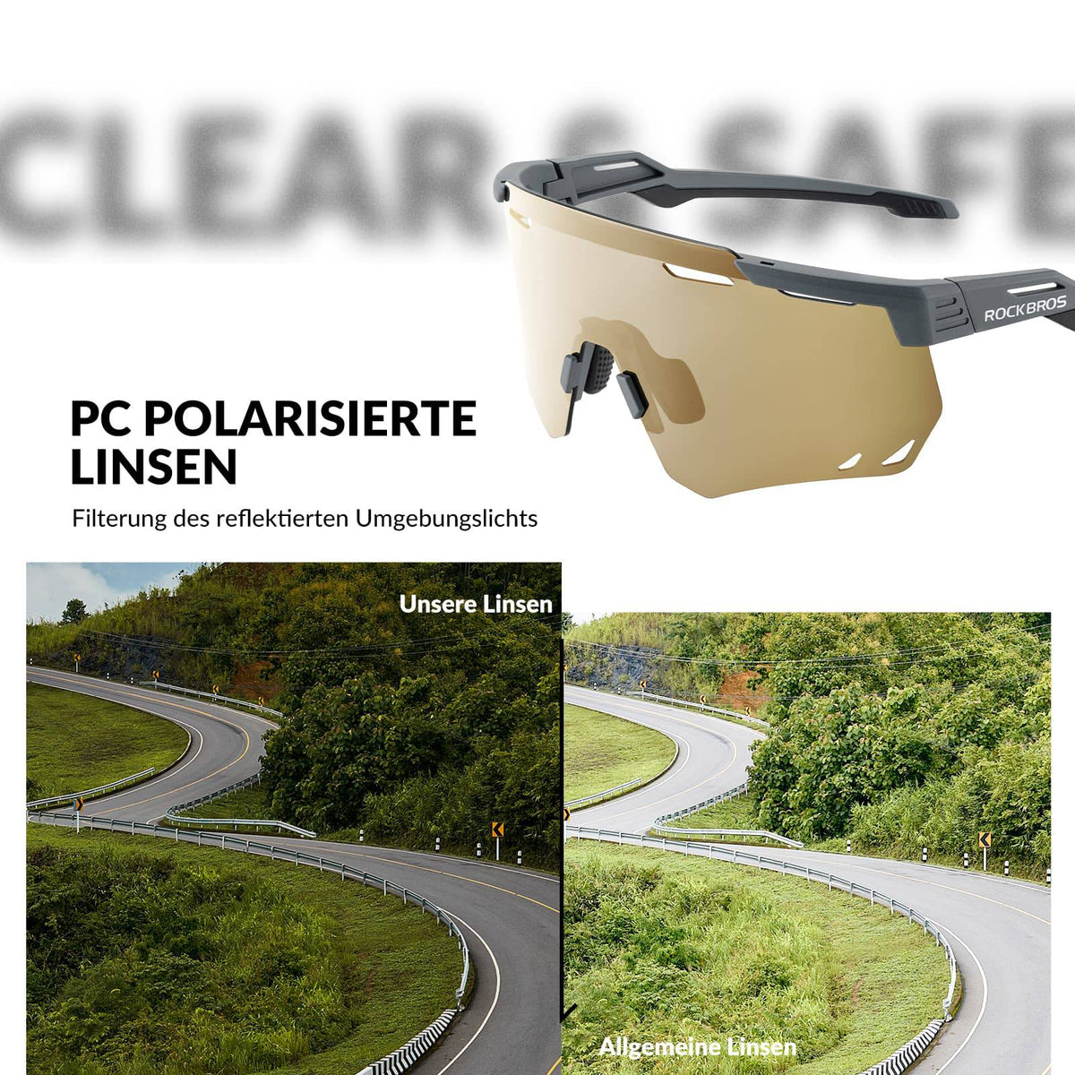 ROCKBROS Ultralichte en Zelftintende Fietsbril (UV400)
