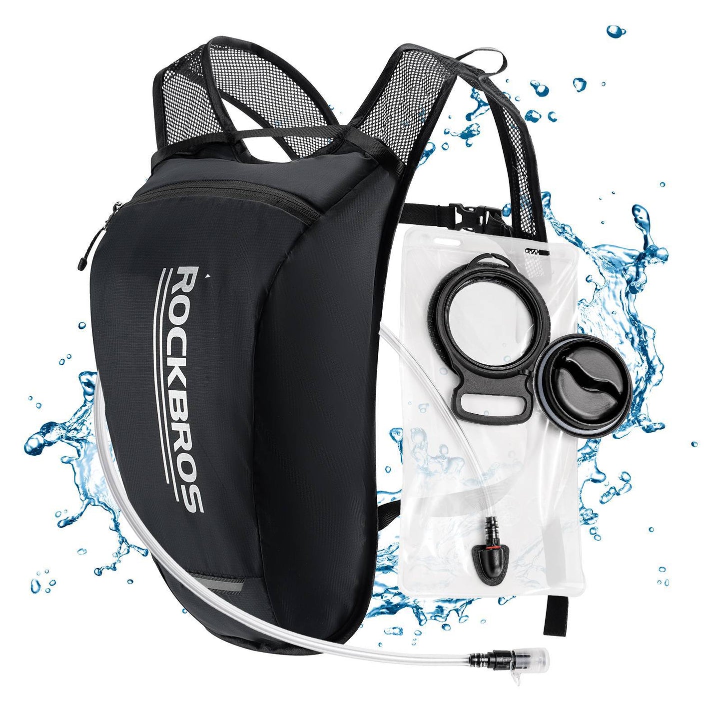 Ultralichte rugzak met drinkzak, fietsrugzak met drinksysteem, 2 liter, ROCKBROS