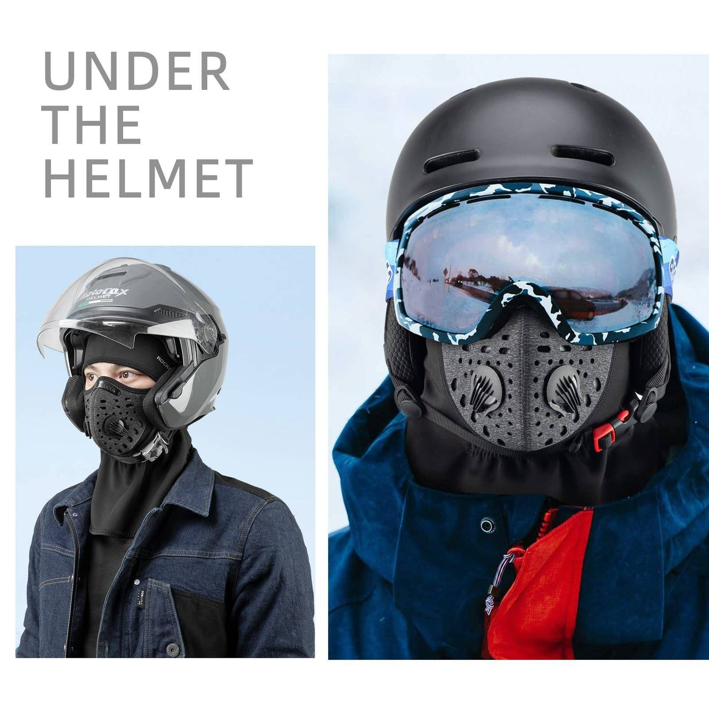Winddichte en stofdichte bivakmuts/nekwarmer voor de winter van ROCKBROS