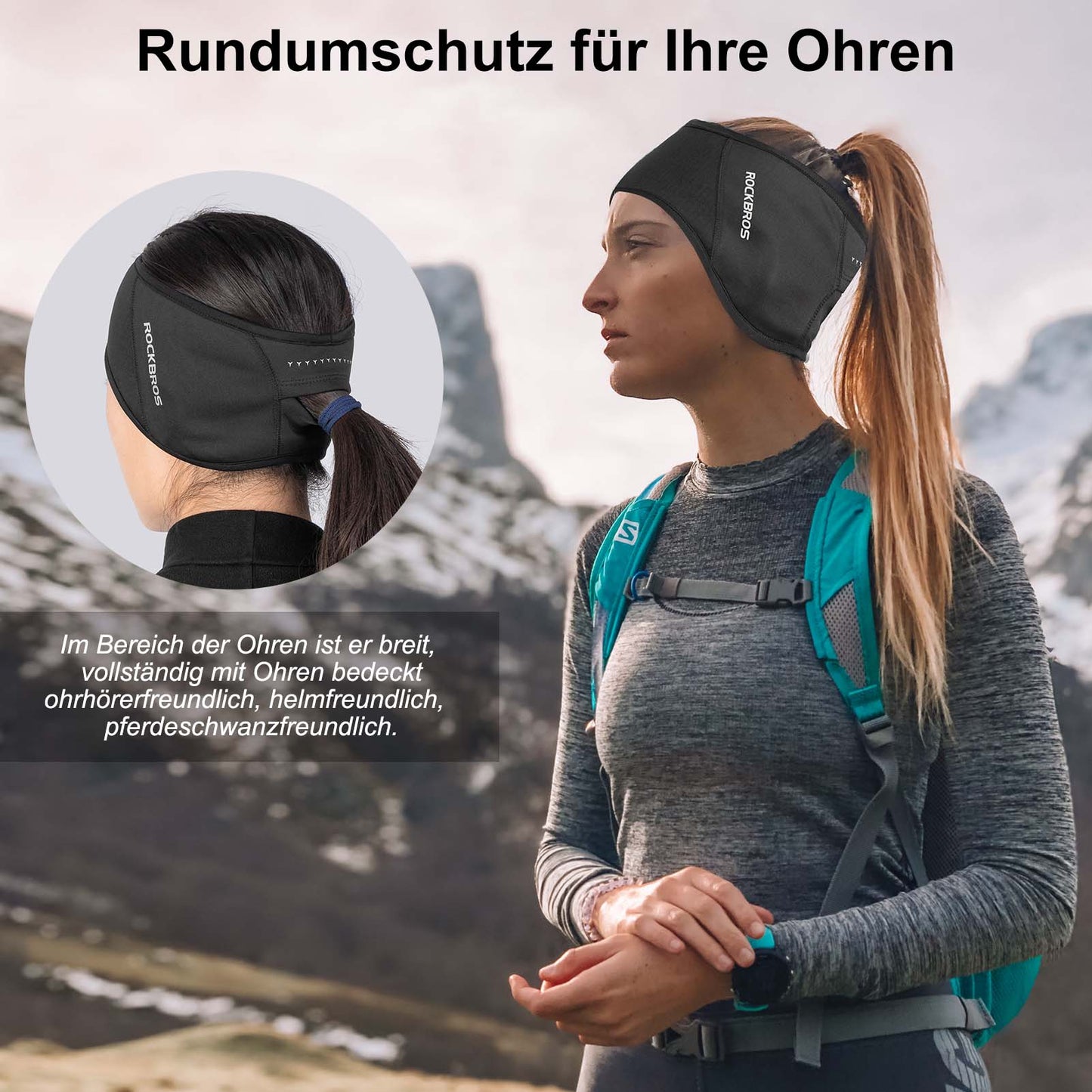 Winterse thermische oorwarmers/hoofdbanden voor fietsen, voor mannen en vrouwen, van ROCKBROS