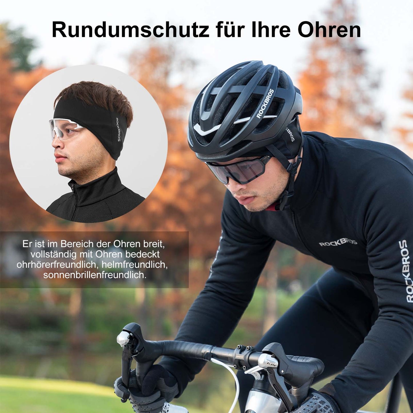 Winterse thermische oorwarmers/hoofdbanden voor fietsen, voor mannen en vrouwen, van ROCKBROS