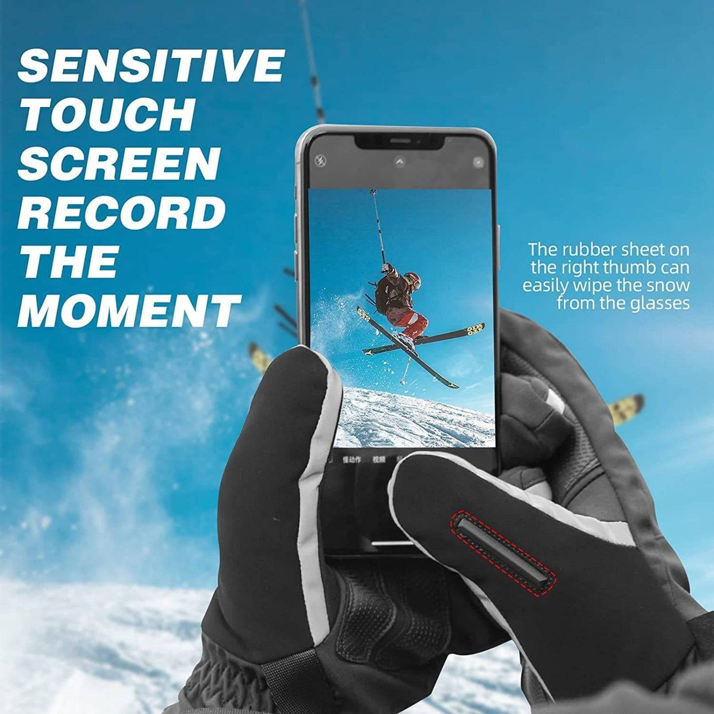 Winterfietshandschoenen voor heren, winddicht, maten M-2XL, ROCKBROS