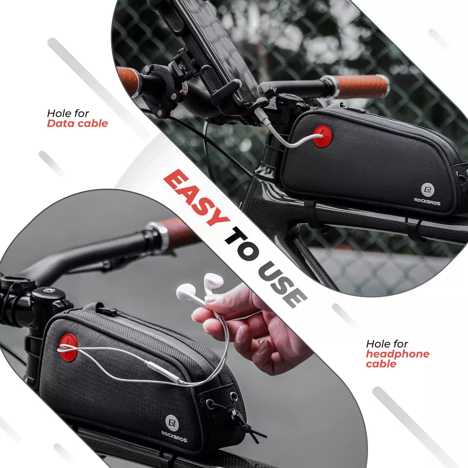 ROCKBROS frametas met koptelefoongat fietsframe bovenbuistas MTB