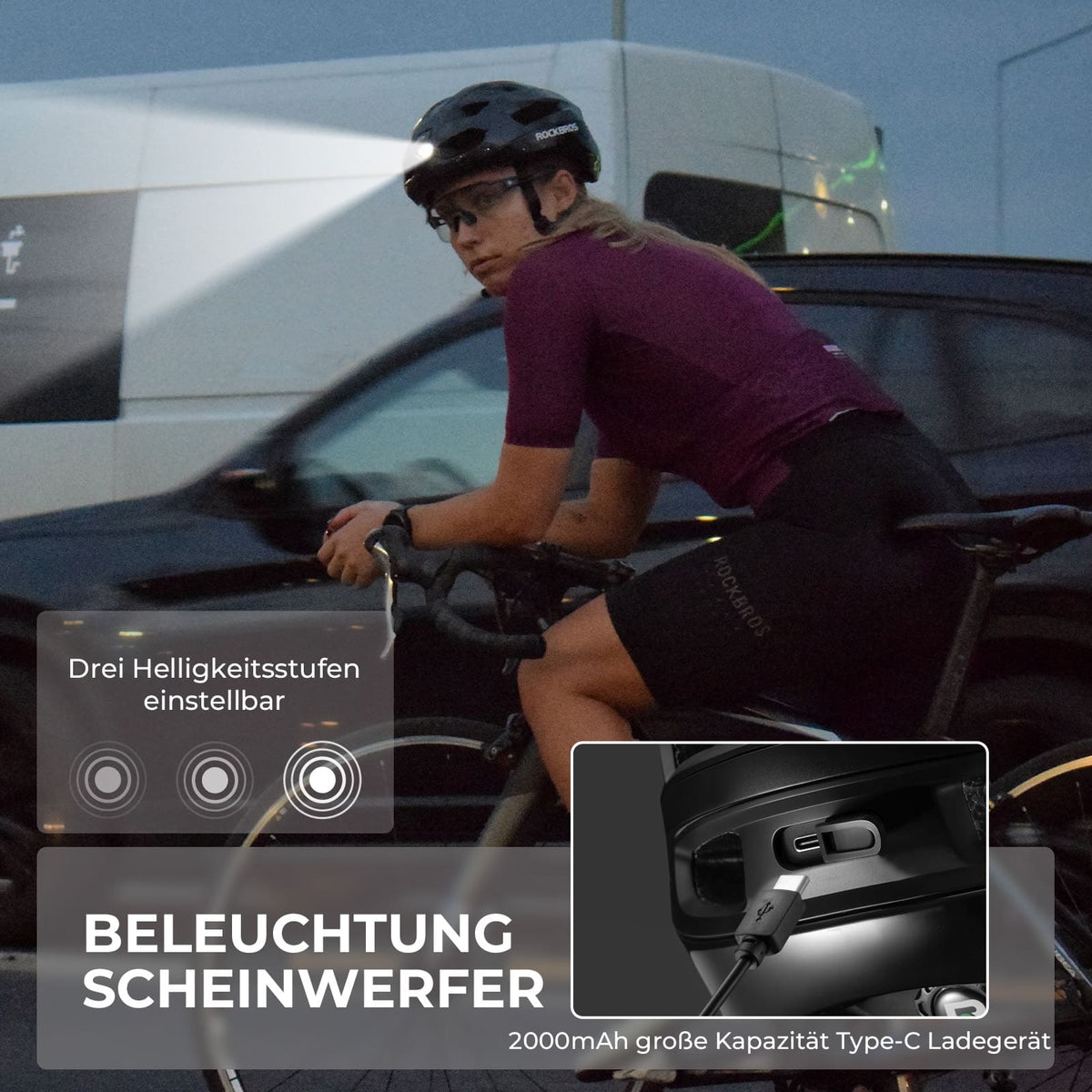 ROCKBROS Op Afstand Bedienbare Smart Fietshelm met Licht