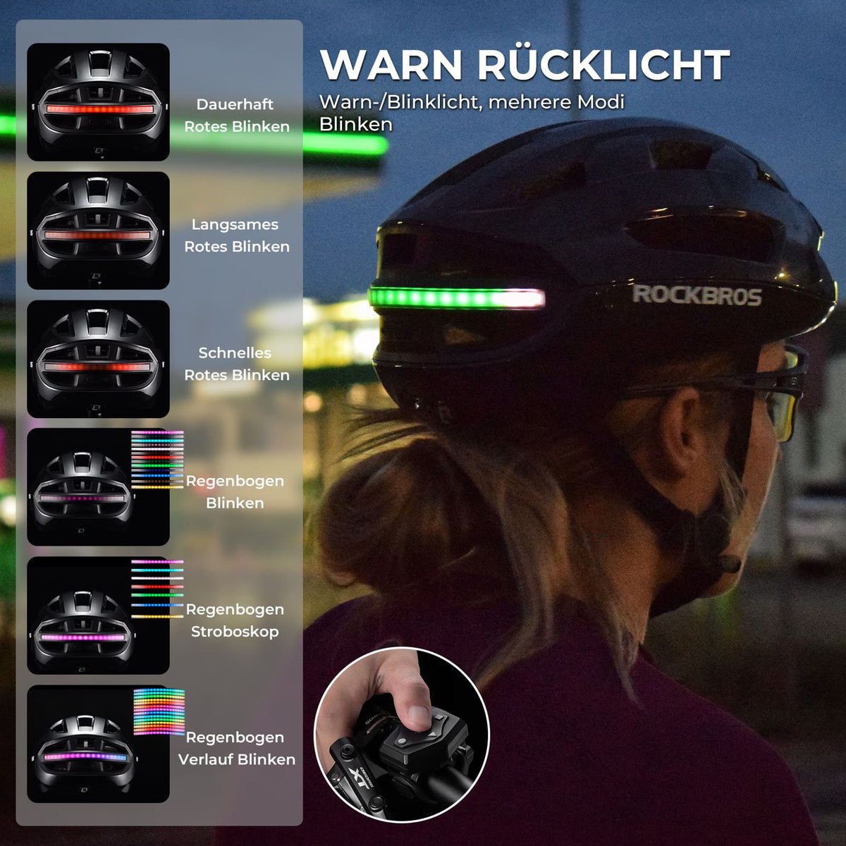 ROCKBROS Op Afstand Bedienbare Smart Fietshelm met Licht