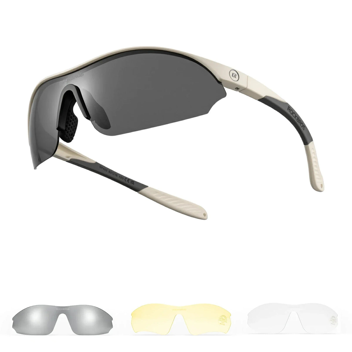 ROCKBROS Sport-Zonnebril voor fietsen met 3 verwisselbare UV400-glazen
