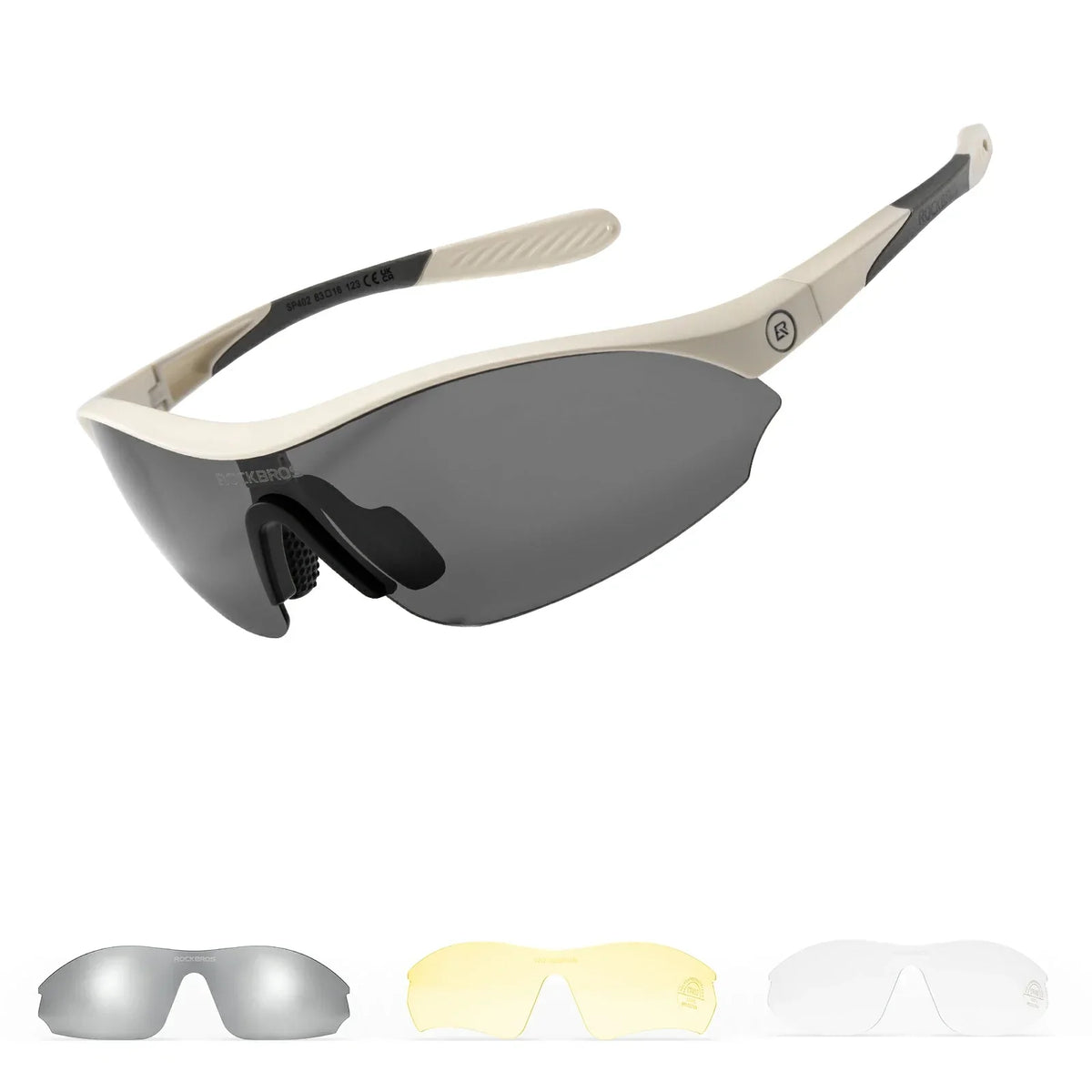 ROCKBROS Sport-Zonnebril voor fietsen met 3 verwisselbare UV400-glazen