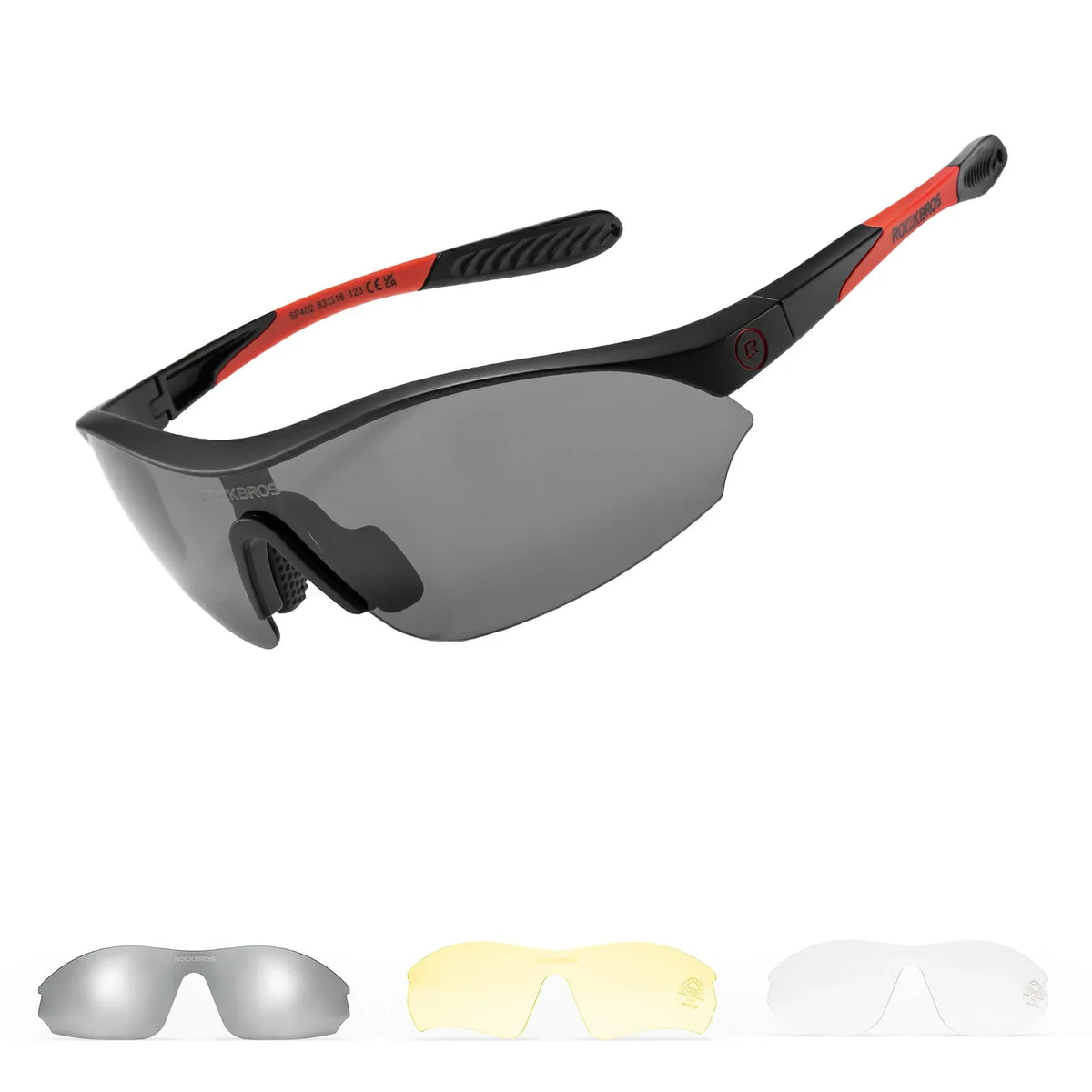 ROCKBROS Sport-Zonnebril voor fietsen met 3 verwisselbare UV400-glazen