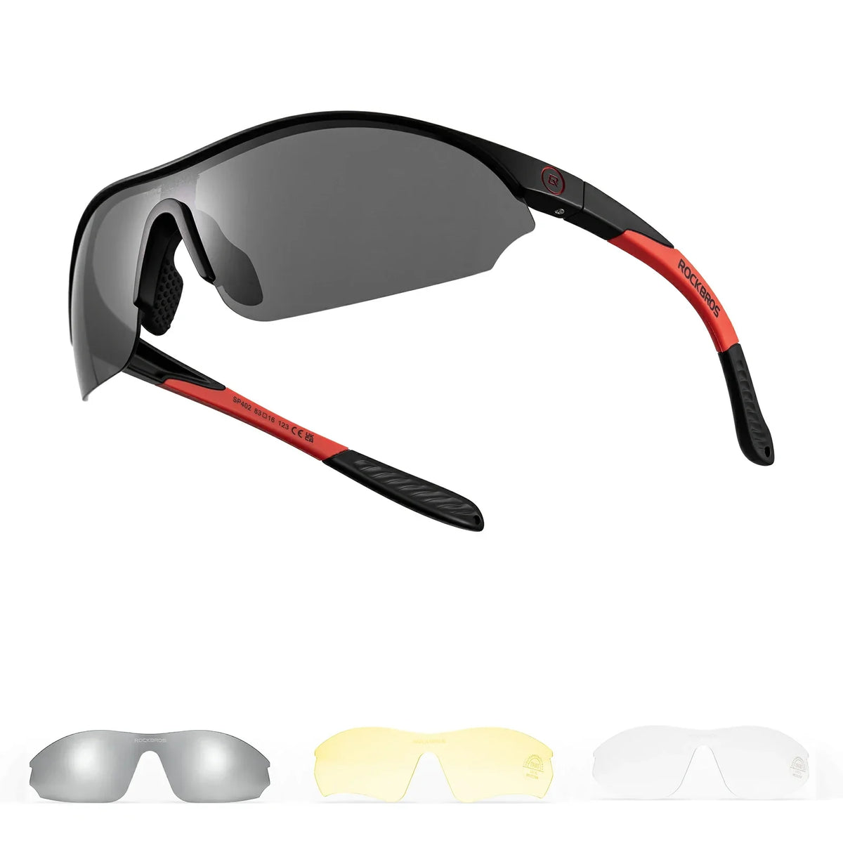 ROCKBROS Sport-Zonnebril voor fietsen met 3 verwisselbare UV400-glazen