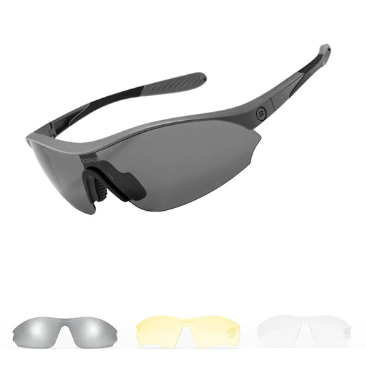 ROCKBROS Sport-Zonnebril voor fietsen met 3 verwisselbare UV400-glazen