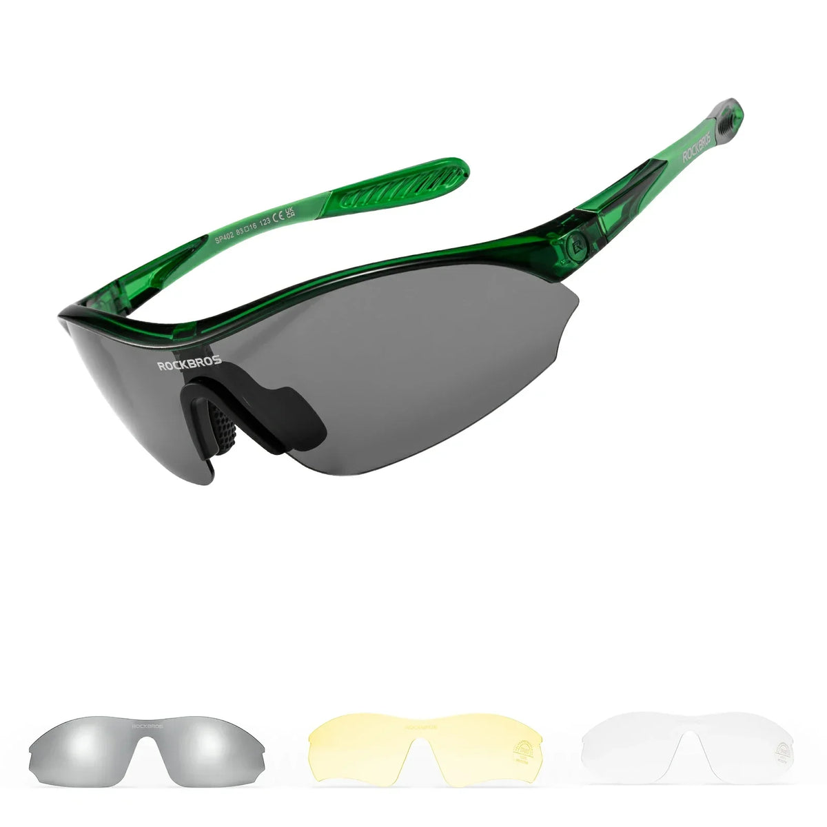 ROCKBROS Sport-Zonnebril voor fietsen met 3 verwisselbare UV400-glazen