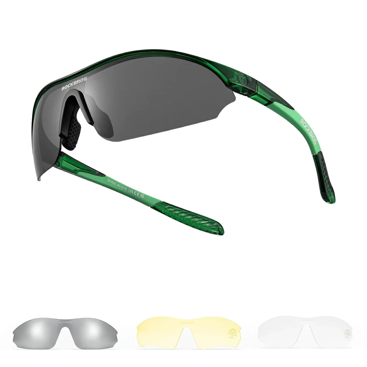 ROCKBROS Sport-Zonnebril voor fietsen met 3 verwisselbare UV400-glazen