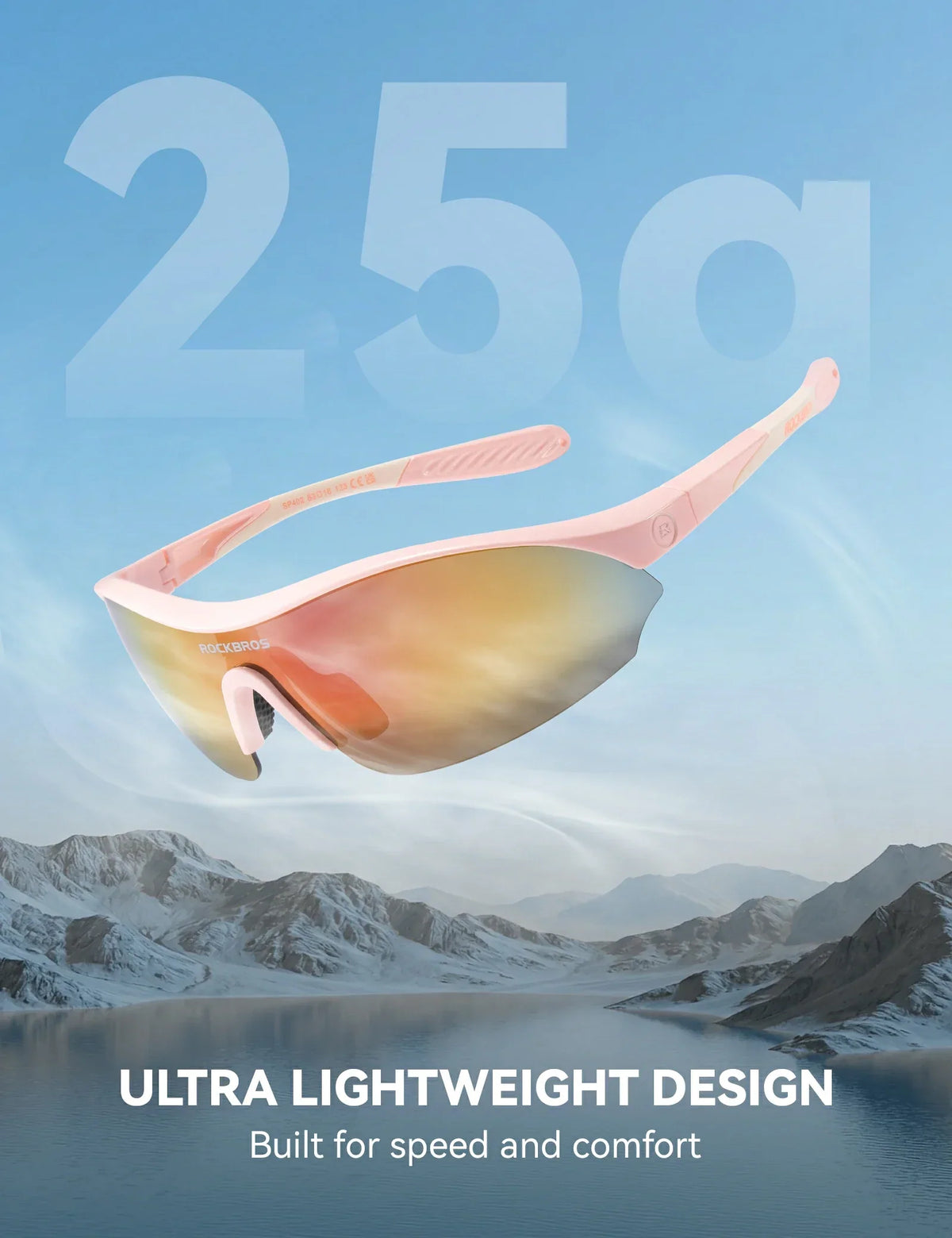 ROCKBROS Sport-Zonnebril voor fietsen met 3 verwisselbare UV400-glazen