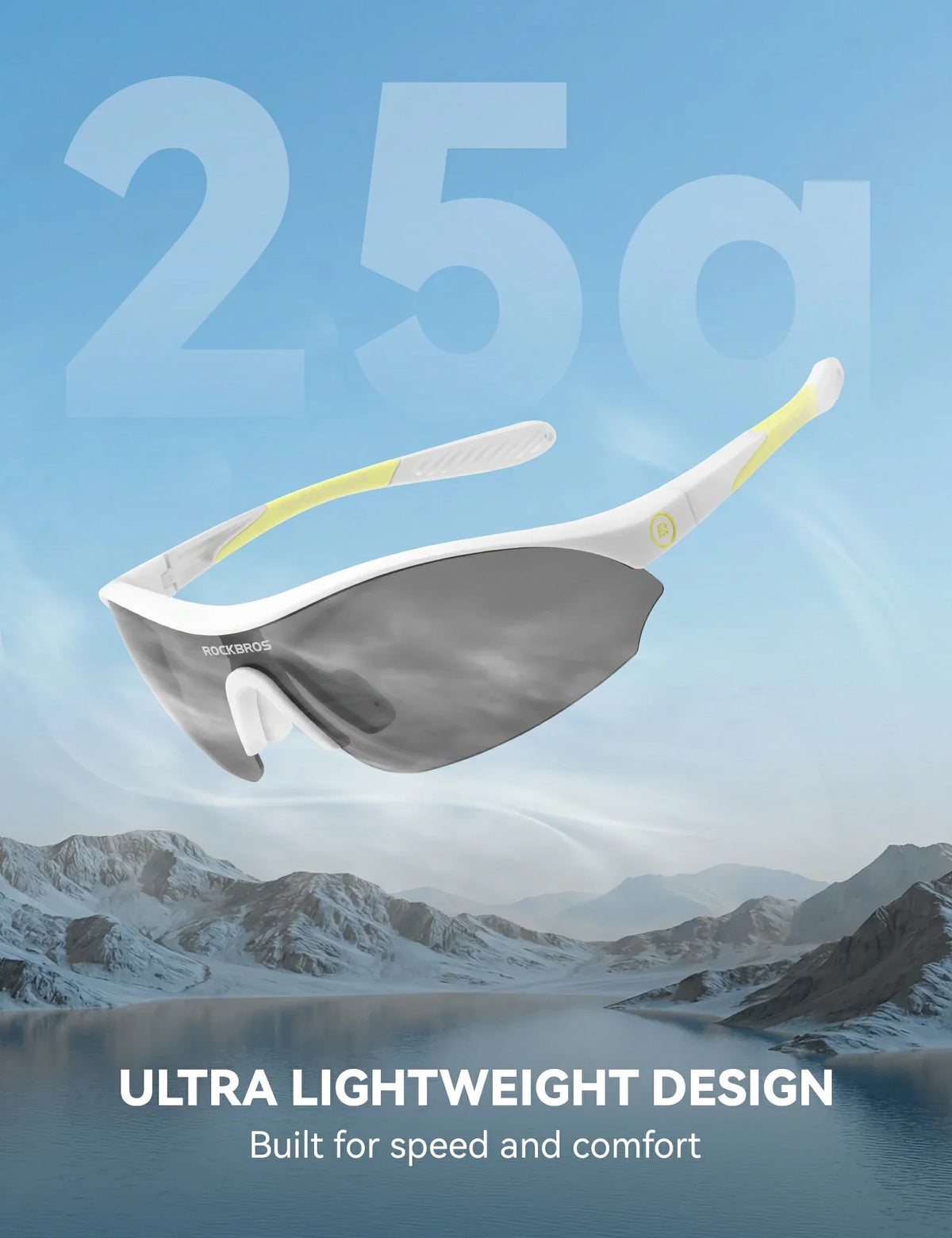 ROCKBROS Sport-Zonnebril voor fietsen met 3 verwisselbare UV400-glazen