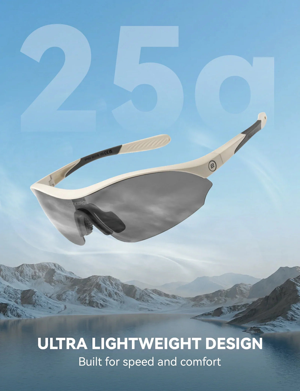 ROCKBROS Sport-Zonnebril voor fietsen met 3 verwisselbare UV400-glazen