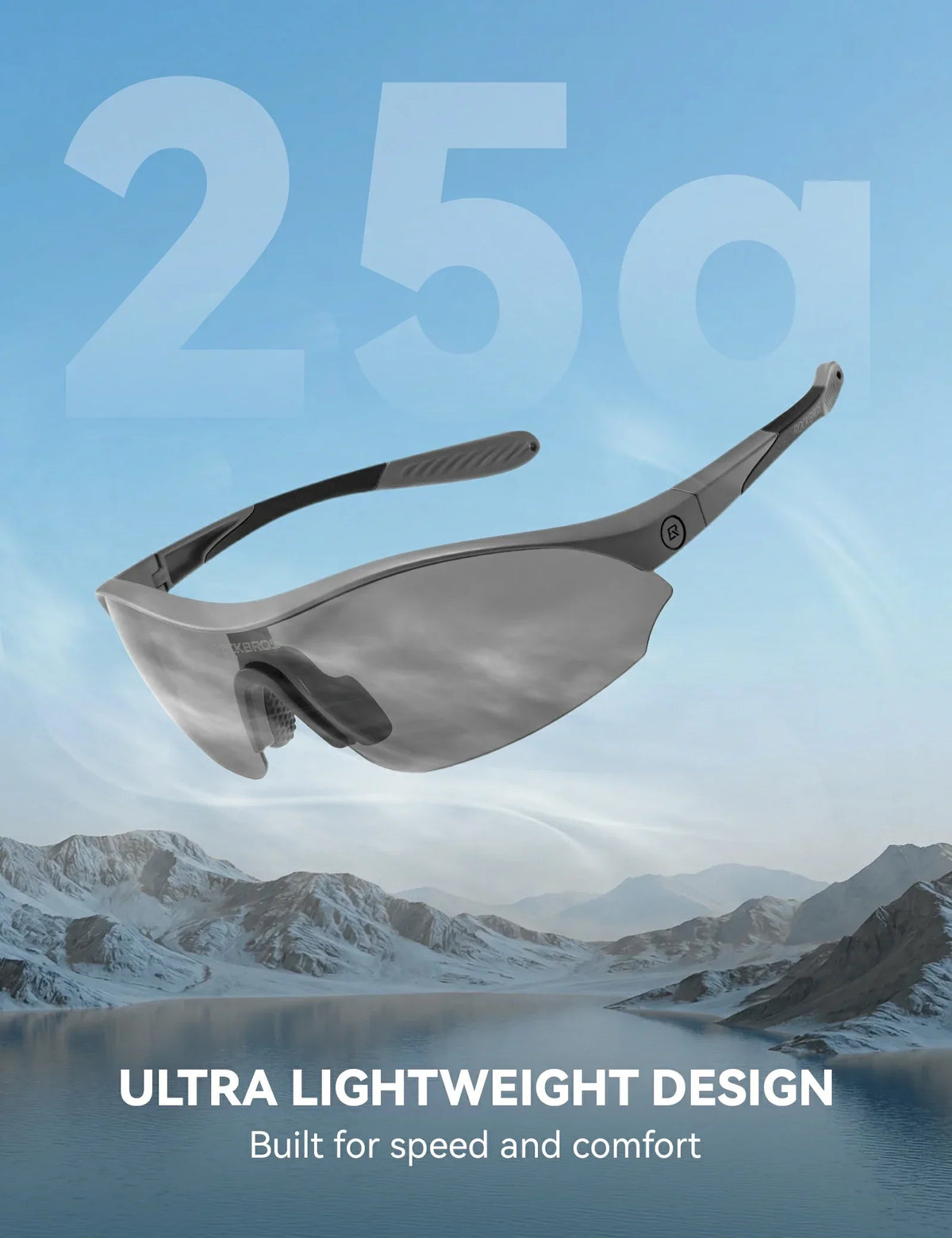 ROCKBROS Sport-Zonnebril voor fietsen met 3 verwisselbare UV400-glazen
