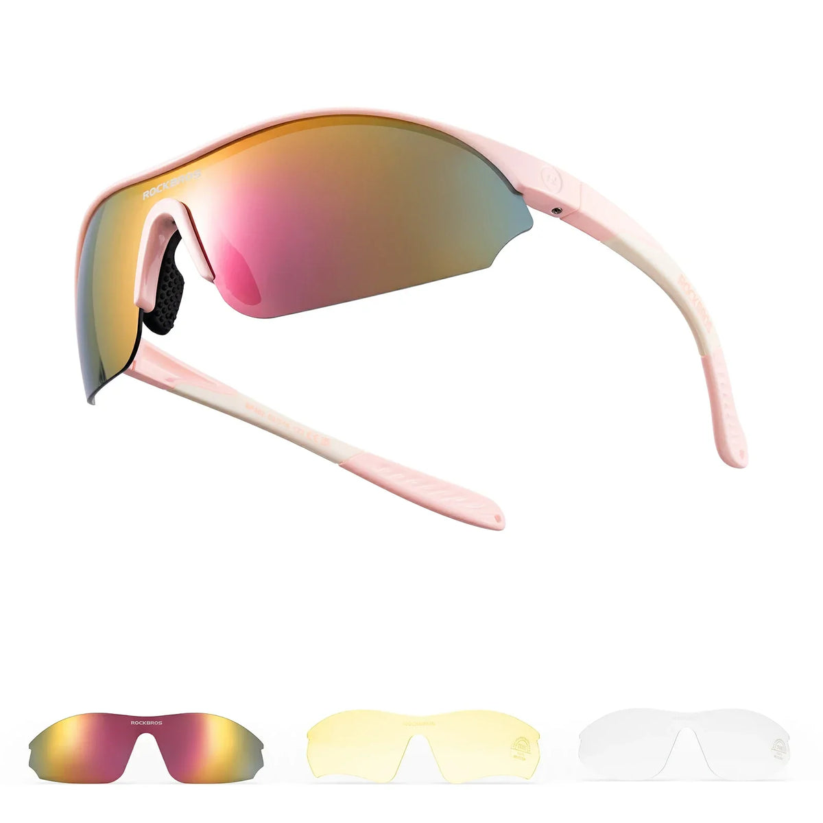 ROCKBROS Sport-Zonnebril voor fietsen met 3 verwisselbare UV400-glazen