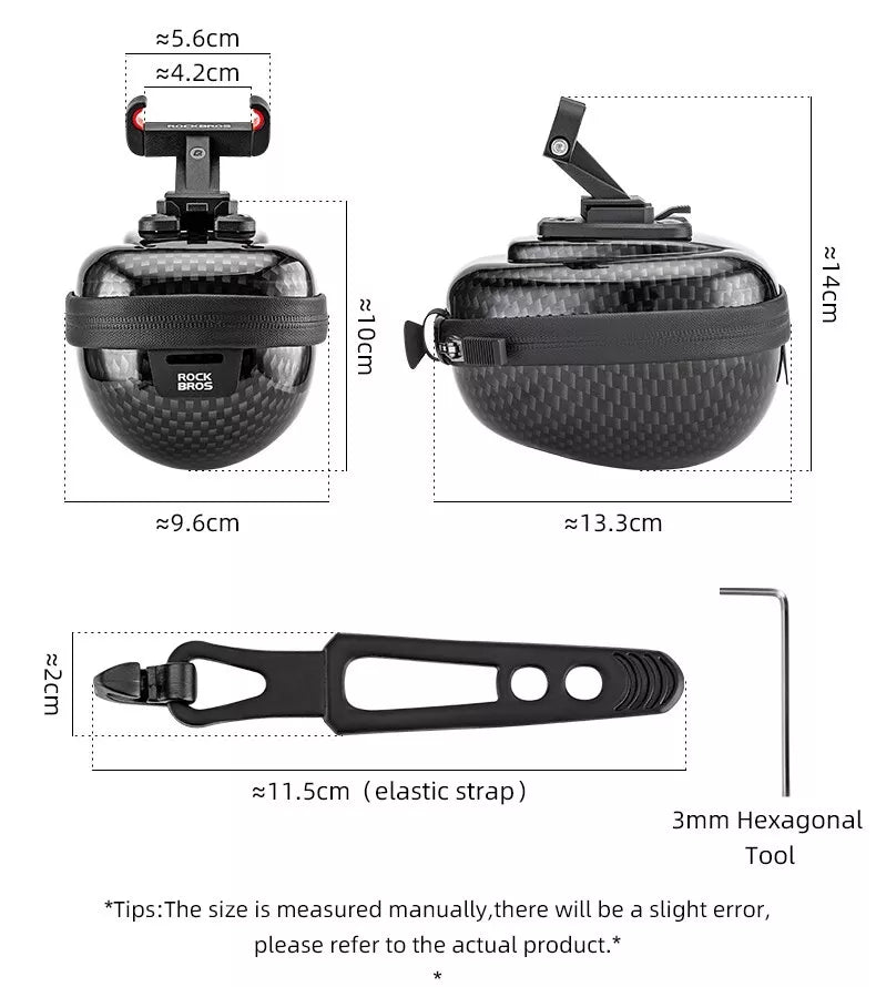 ROCKBROS hardshell zadeltas fietstas zadeltas met snelsluiting 0,4L