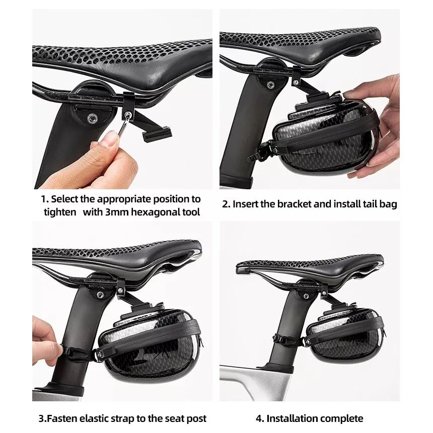 ROCKBROS hardshell zadeltas fietstas zadeltas met snelsluiting 0,4L