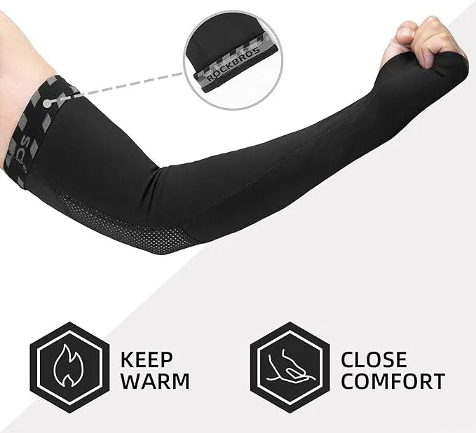 ROCKBROS Winter Fleece Fiets-Armstulpen met duimlus