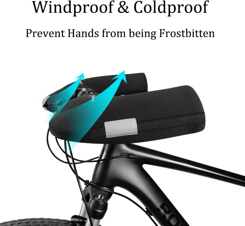 ROCKBROS D16-B stuurhandschoenen winter thermisch winddichte stuurmanchetten voor fiets gevoerd waterafstotend