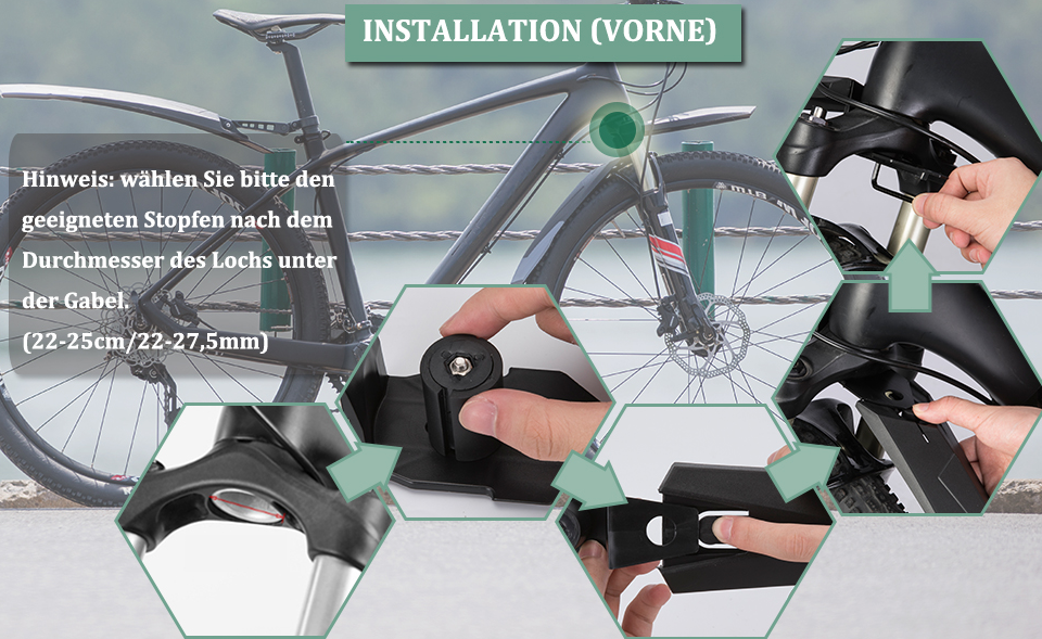 ROCKBROS Fietsspatbord Set 24-28 Inch - Universele MTB Spatbescherming Met Installatiegereedschap