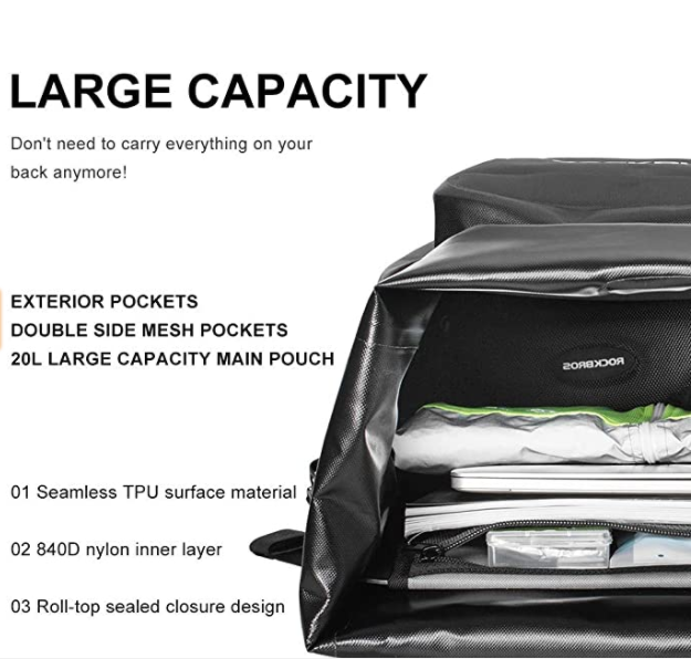 ROCKBROS AS-001-2 Fiets Baggagedragertas 100% Waterdicht 20-27L