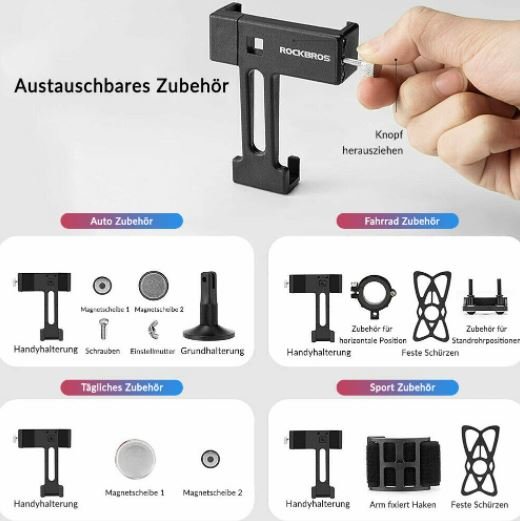 ROCKBROS GSM-houder Multifunctioneel Magnetisch GSM-houder Universeel