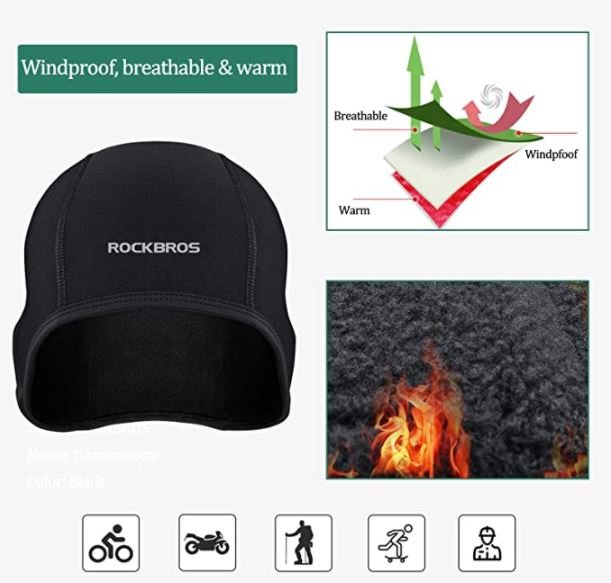 ROCKBROS LF041BK Muts Fietshelm Functioneel fleece 3 stuks.