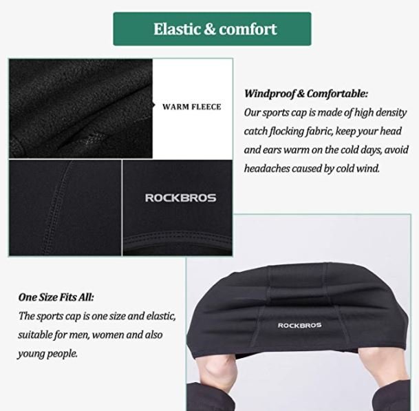 ROCKBROS LF041BK Muts Fietshelm Functioneel fleece 3 stuks.