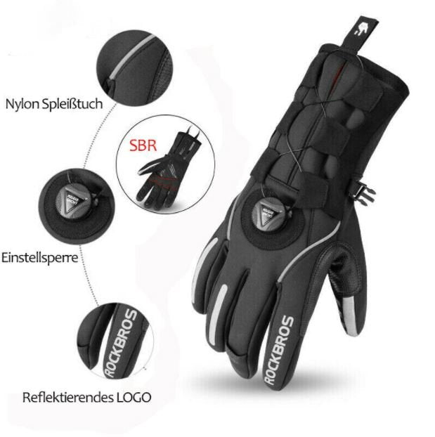 ROCKBROS Winter Skihandschoenen Handschoenen SBR Fiets Motor Winddicht M-2XL