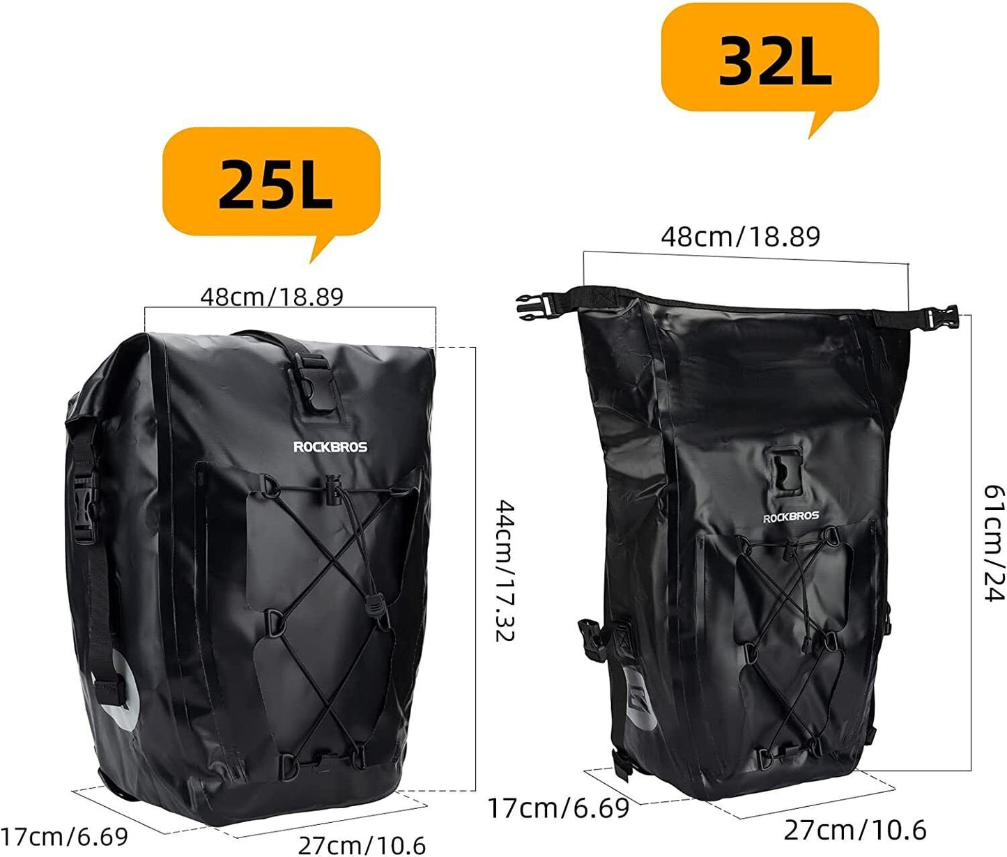 ROCKBROS waterdichte bagagedragertas fietstas 25L 5 kleuren