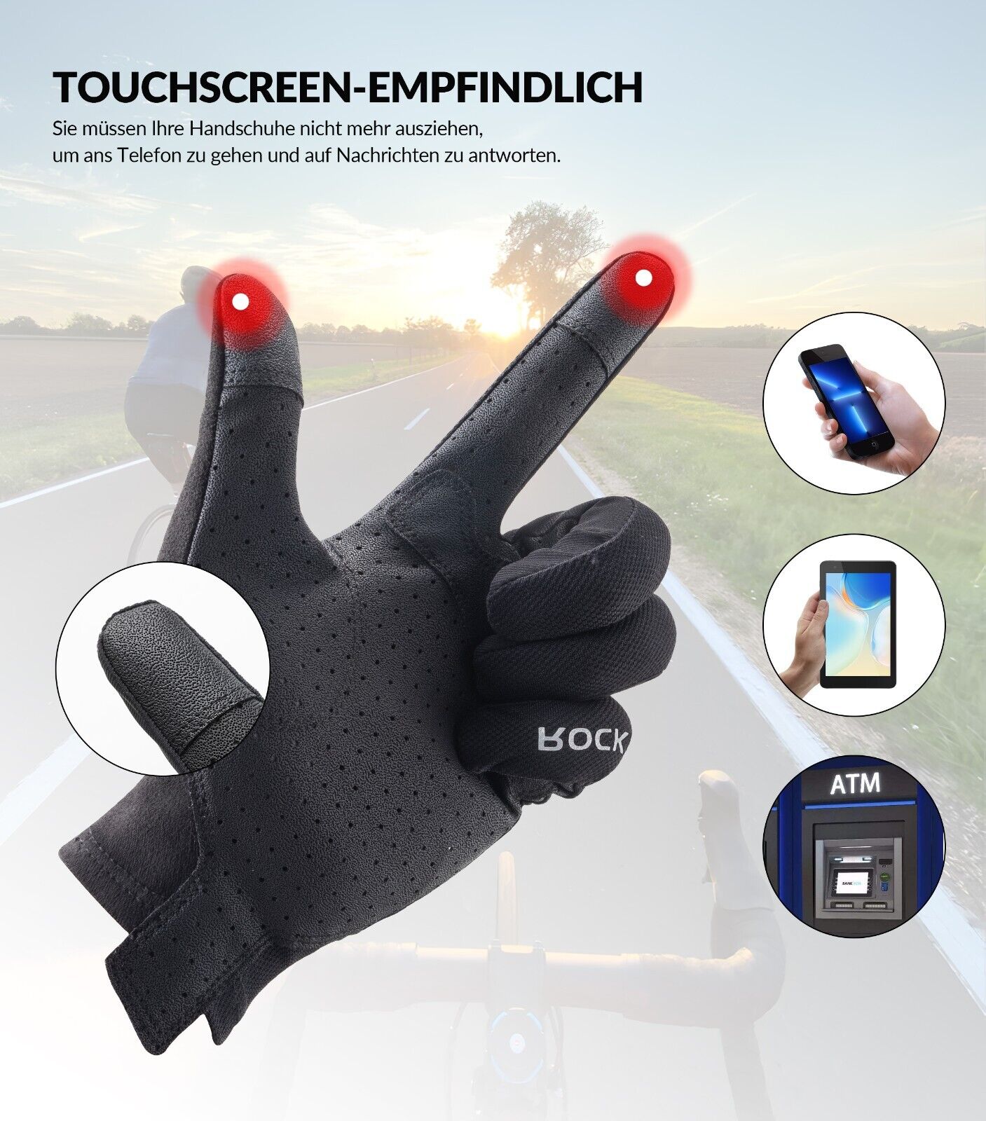 ROCKBROS S299 fietshandschoenen handschoenen touchscreen motorfiets